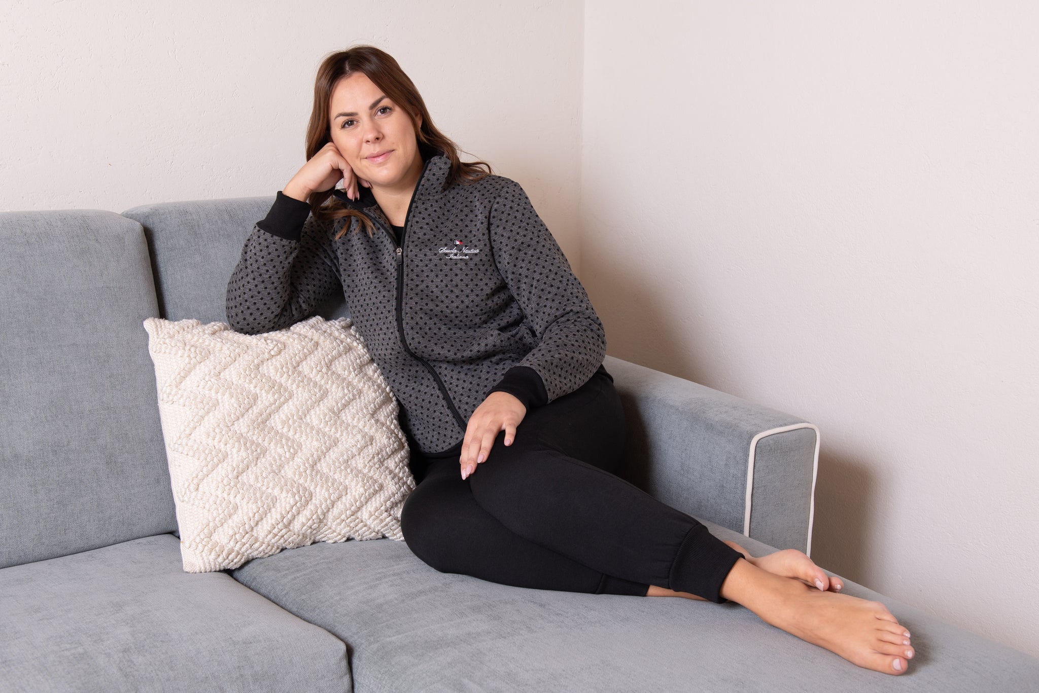 Tuta a pois da donna in felpa - HM208