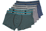 Regalo Estivo Perfetto con Stile Marinaresco! Scopri la collezione esclusiva di boxer da uomo Scuola Nautica Italiana: 6 boxer uomo in 100% cotone nella nuova fantasia a strisce nei toni nero, grigio e blu. Un mix perfetto tra design ricercato e comfort tecnicoper un Intimo Uomo che unisce moda e funzionalità. Caratteristiche iconiche: Logo di prestigio: Vita elasticizzata con il distintivo "Scuola Nautica Italiana"ricamato. Fantasia estiva: Boxer uomo fantasia in pure cotone con strisce marine