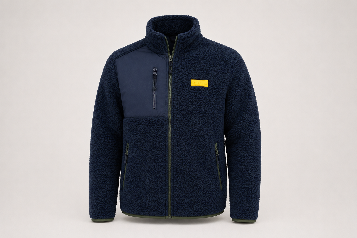 Felpa con zip da uomo in tessuto Teddy - PATM15