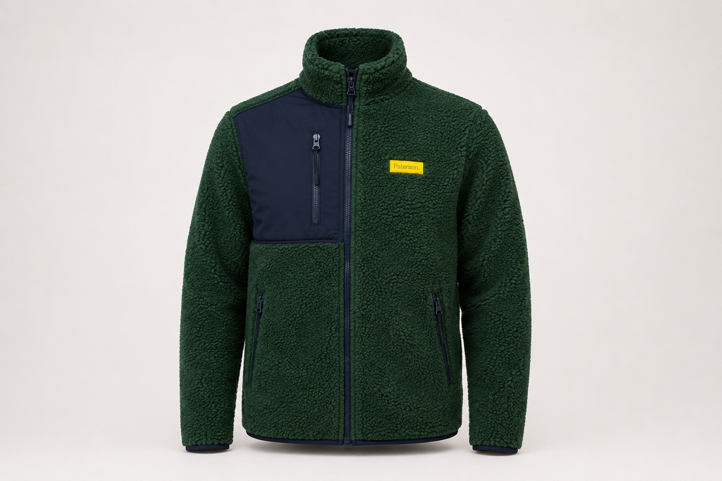 Felpa con zip da uomo in tessuto Teddy - PATM15
