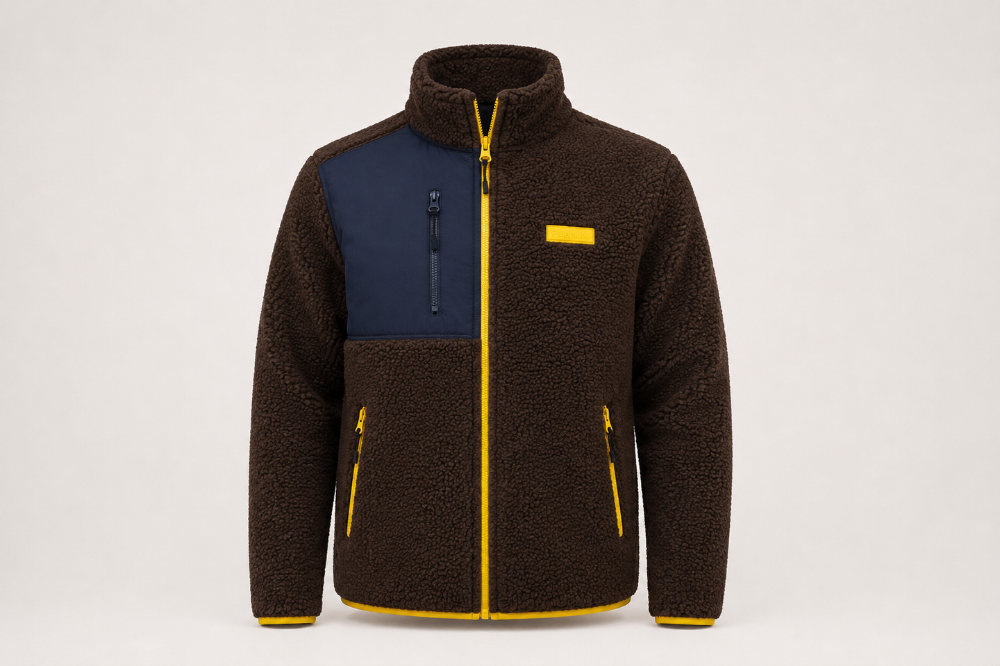 Felpa con zip da uomo in tessuto Teddy - PATM15
