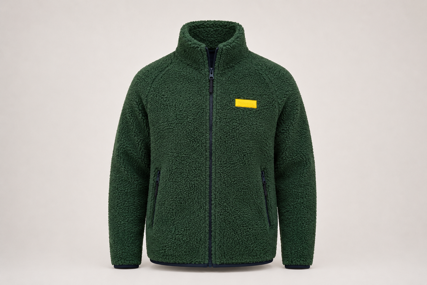 Felpa con zip da uomo in tessuto Teddy - PATM14