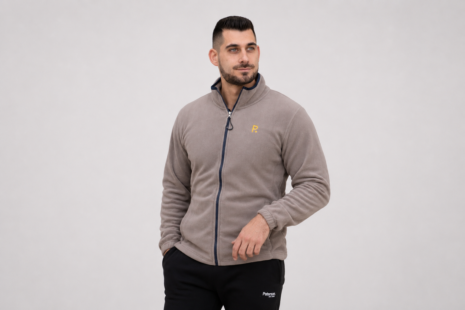 Maglia con zip da uomo in tessuto pile - PATM12