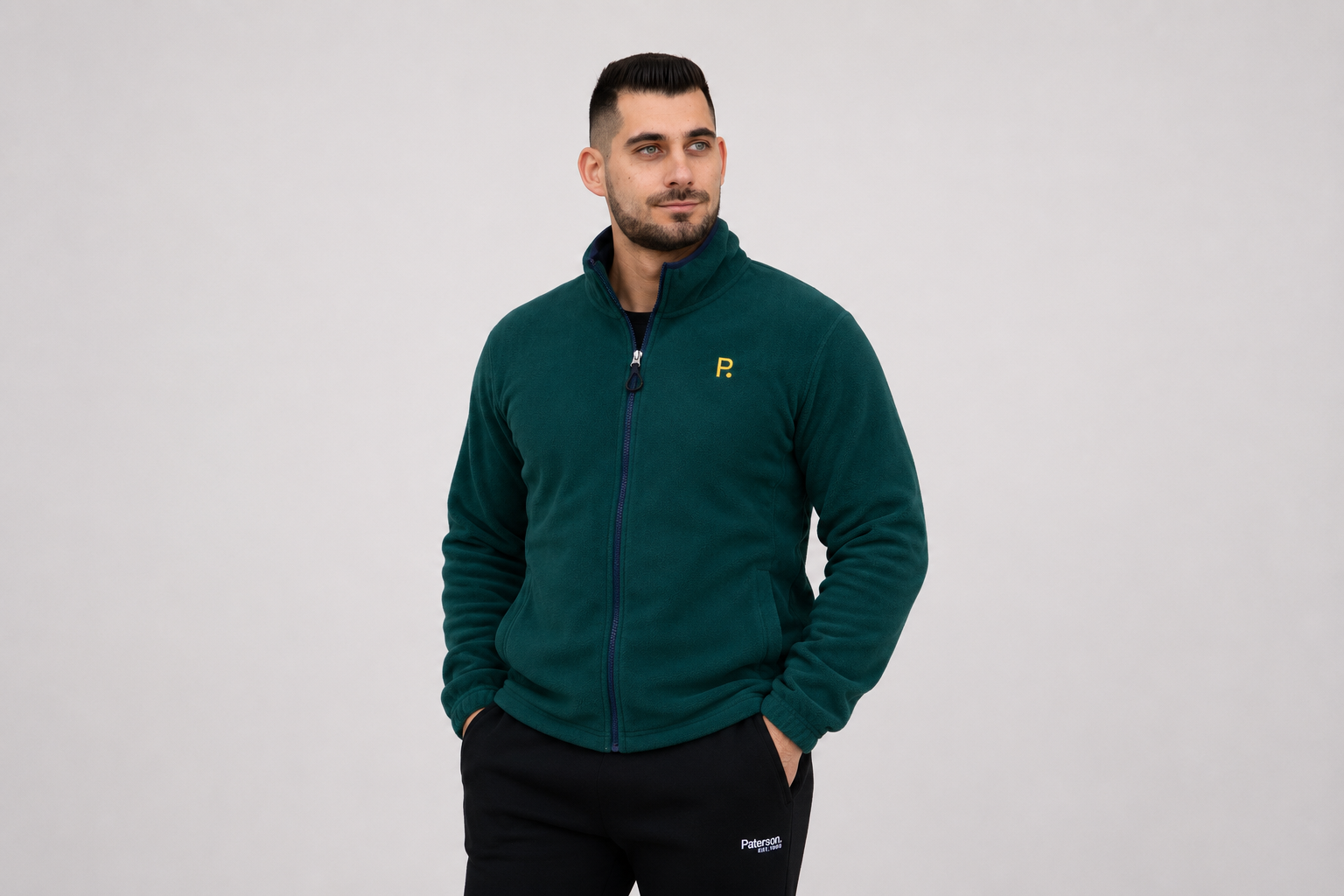 Maglia con zip da uomo in tessuto pile - PATM12