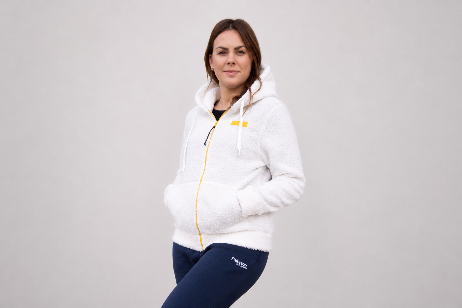 Felpa con zip e cappuccio da donna in tessuto Teddy - PATW11