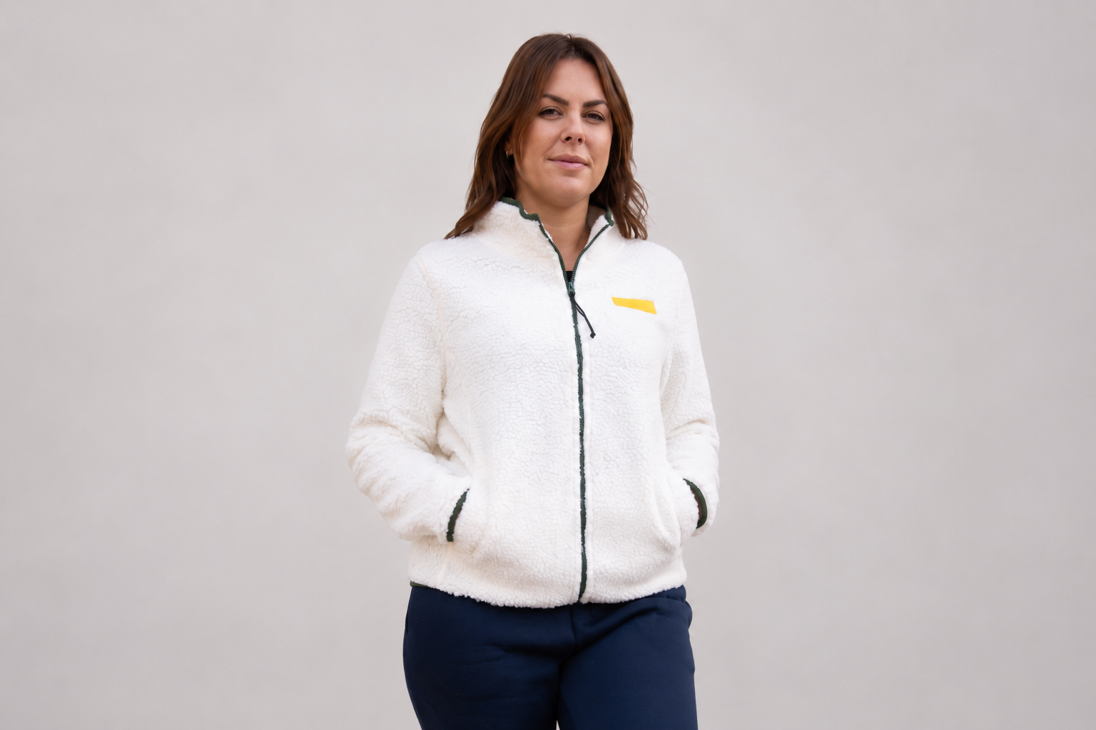 Felpa con zip da donna in tessuto Teddy - PATW10