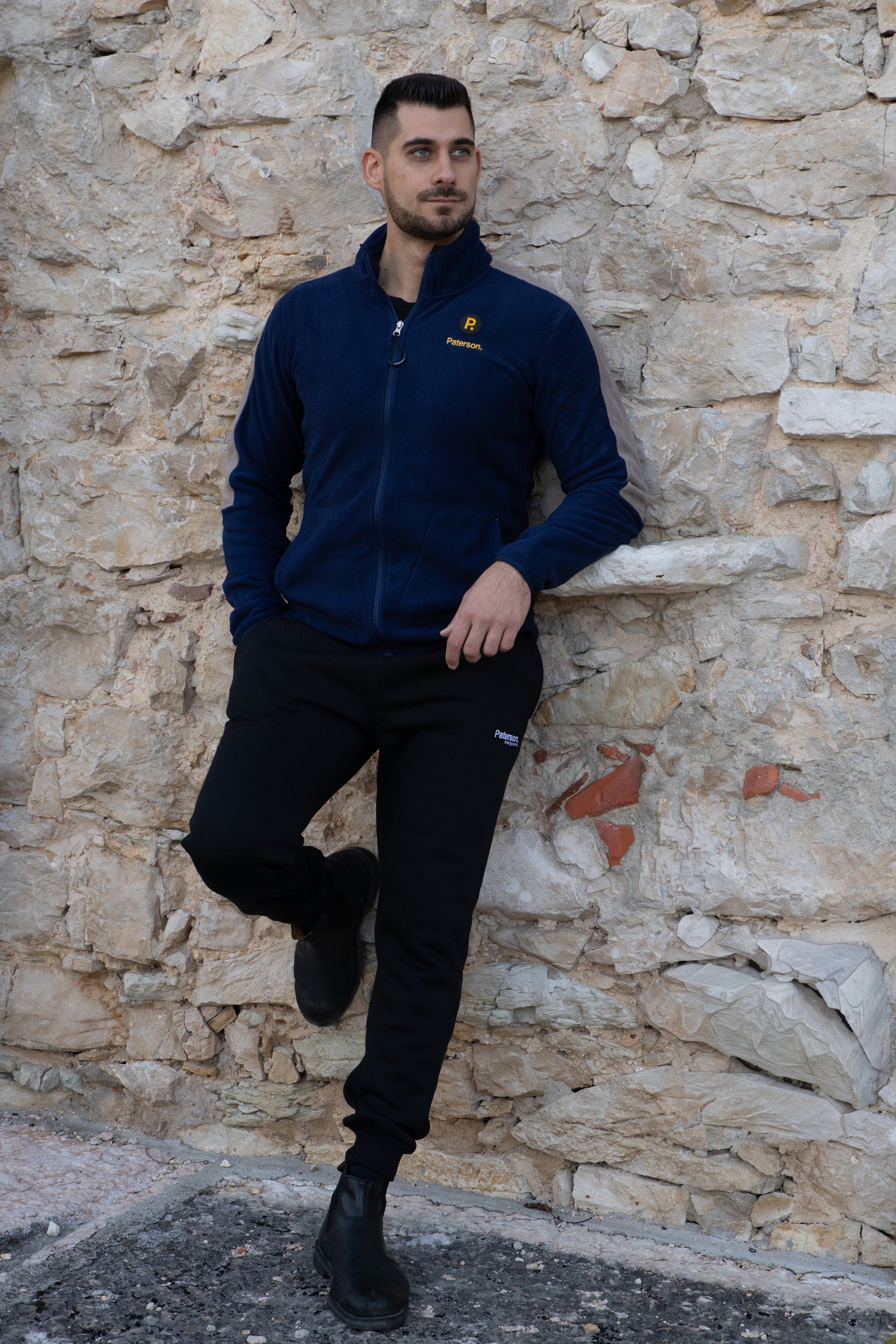 Maglia con zip da uomo in tessuto pile - PATM11