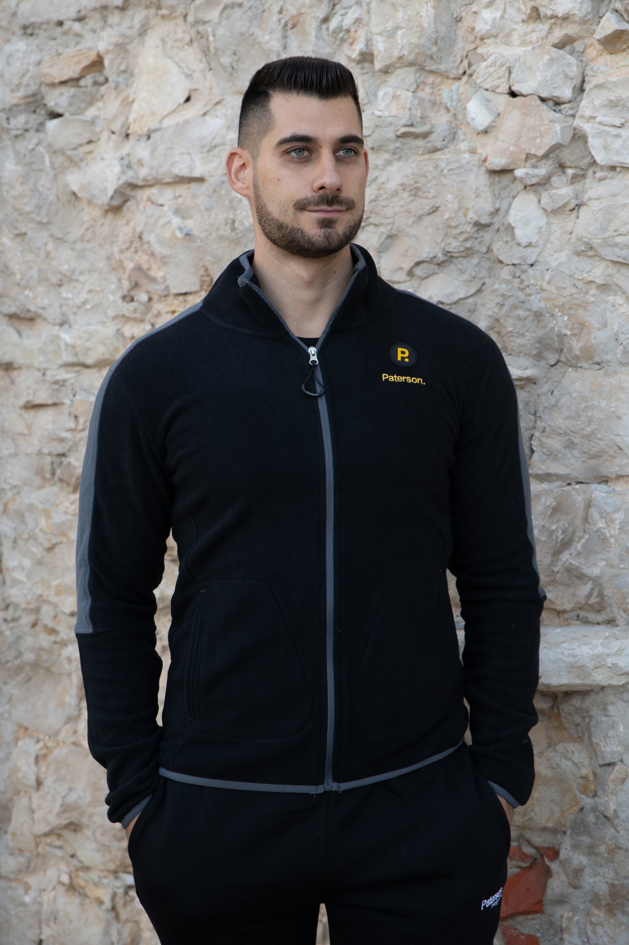 Maglia con zip da uomo in tessuto pile - PATM11