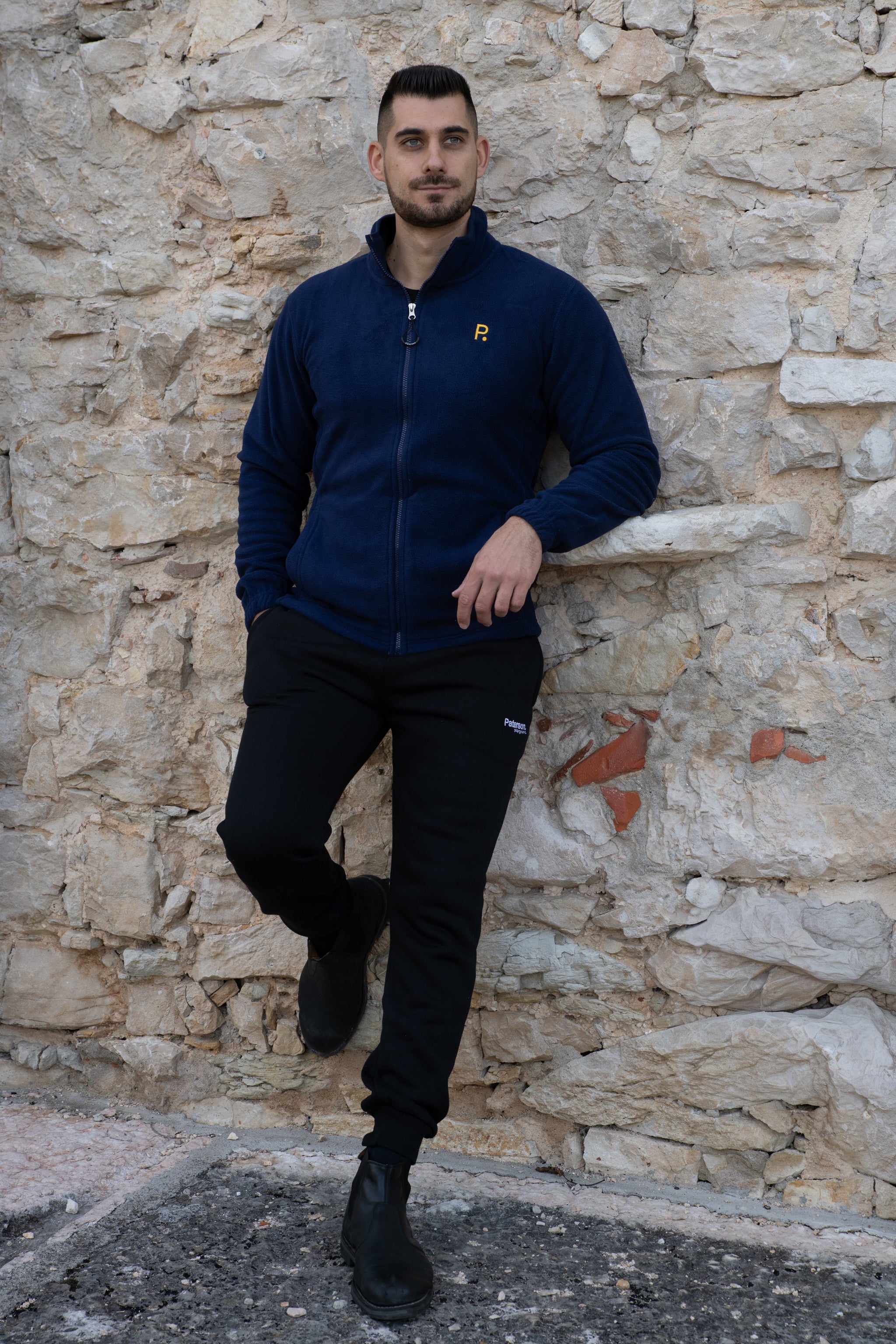 Maglia con zip da uomo in tessuto pile - PATM12