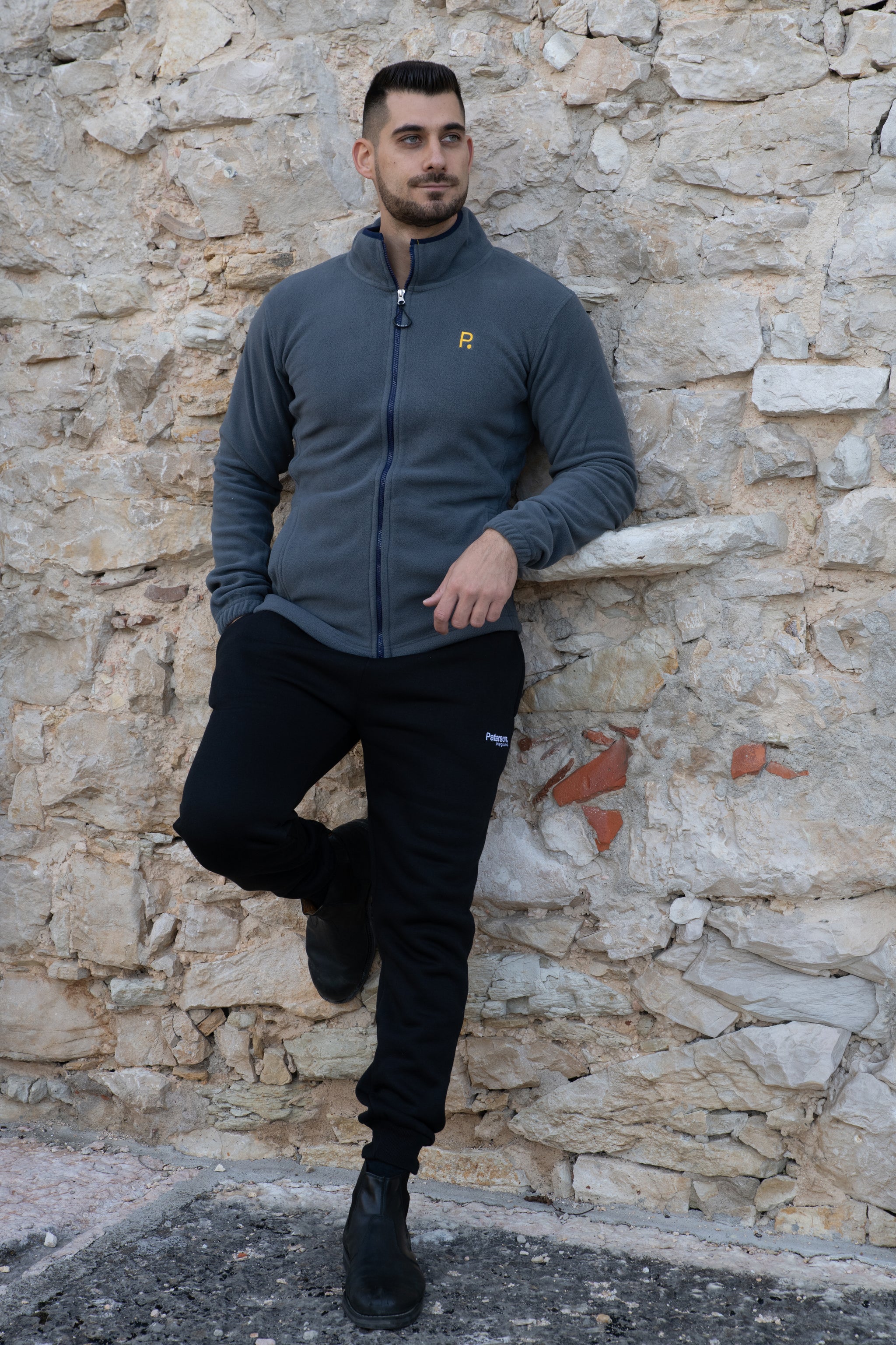 Maglia con zip da uomo in tessuto pile - PATM12