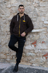 Felpa con zip e cappuccio da uomo in tessuto Teddy - PATM13