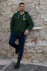 Felpa con zip e cappuccio da uomo in tessuto Teddy - PATM13