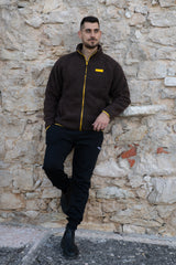 Felpa con zip da uomo in tessuto Teddy - PATM14