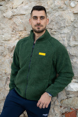 Felpa con zip da uomo in tessuto Teddy - PATM14