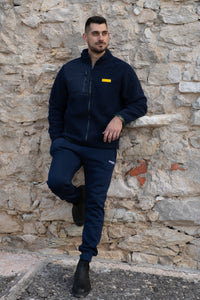 Felpa con zip da uomo in tessuto Teddy - PATM15