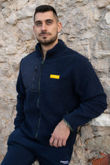 Felpa con zip da uomo in tessuto Teddy - PATM15