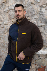 Felpa con zip da uomo in tessuto Teddy - PATM15