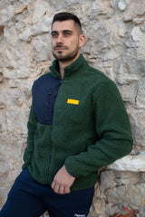 Felpa con zip da uomo in tessuto Teddy - PATM15