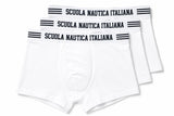 Boxer Uomo Bianco Scuola Nautica Italiana SNI868 - 3pezzi