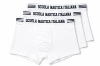 Boxer Uomo Bianco Scuola Nautica Italiana SNI868 - 3pezzi