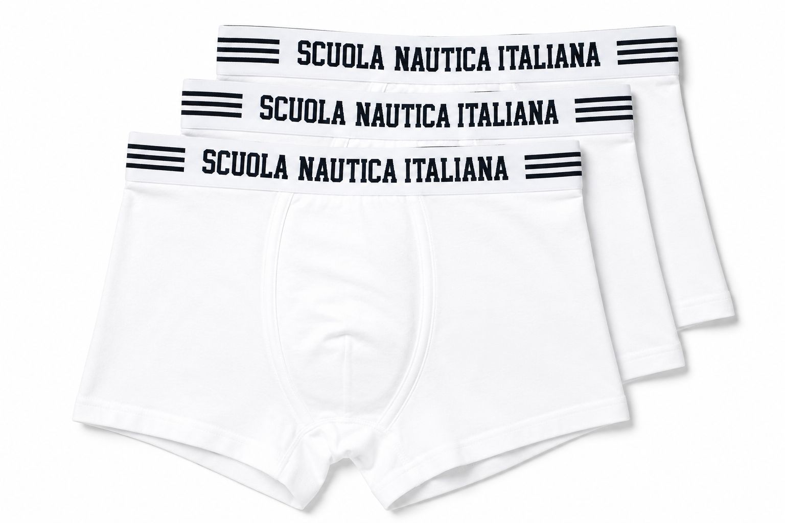 Boxer Uomo Bianco Scuola Nautica Italiana SNI868 - 3pezzi