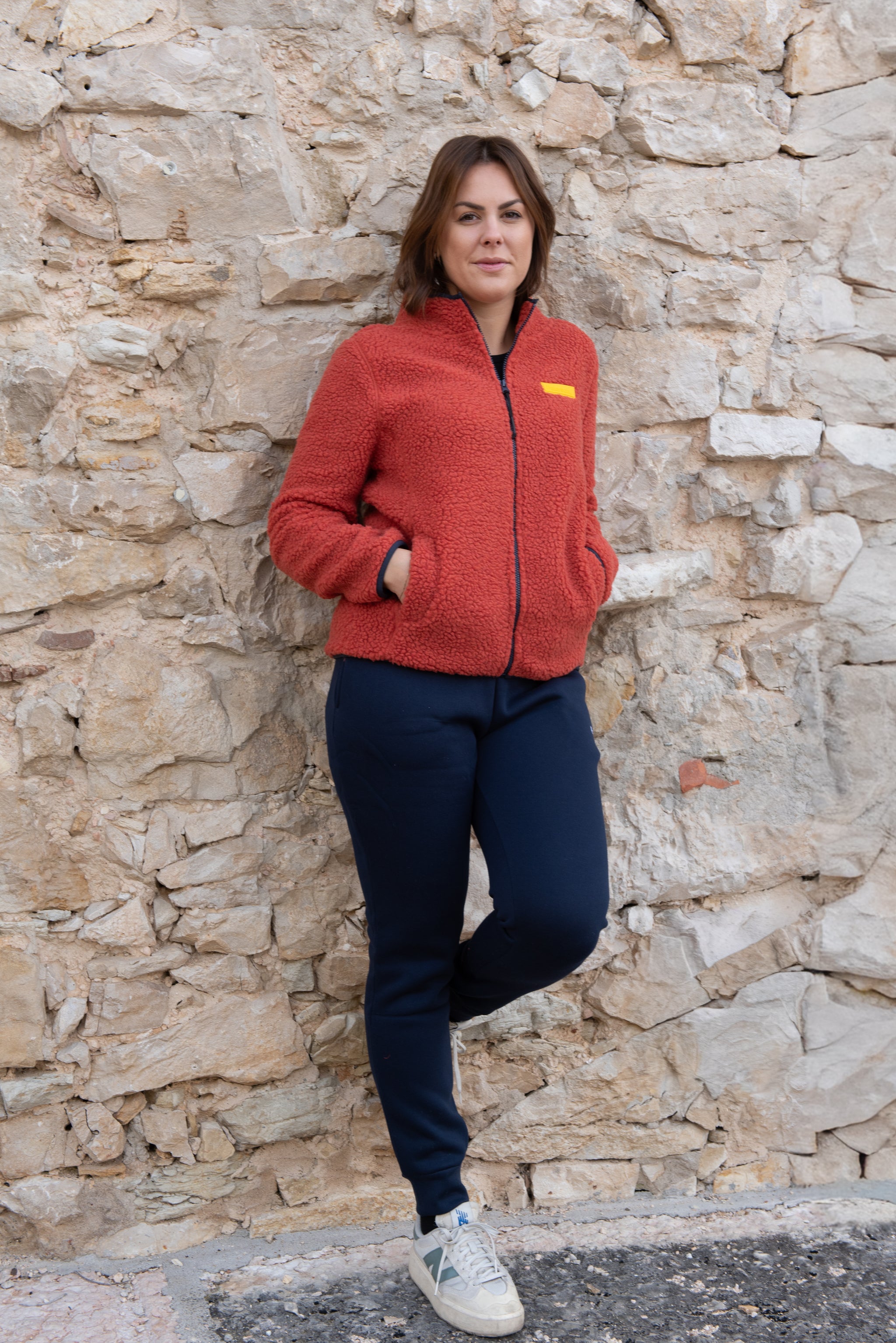 Felpa con zip da donna in tessuto Teddy - PATW10