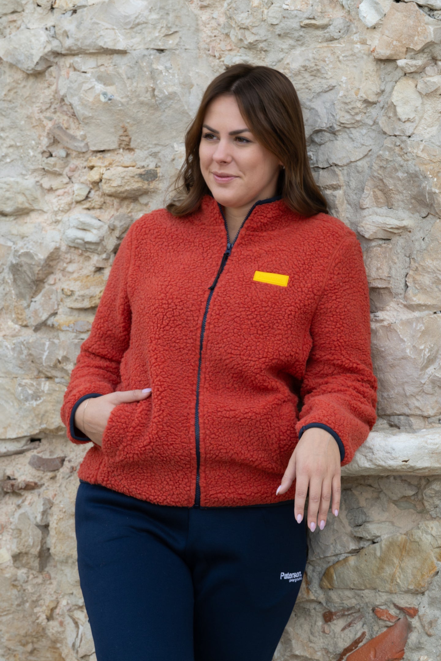 Felpa con zip da donna in tessuto Teddy - PATW10