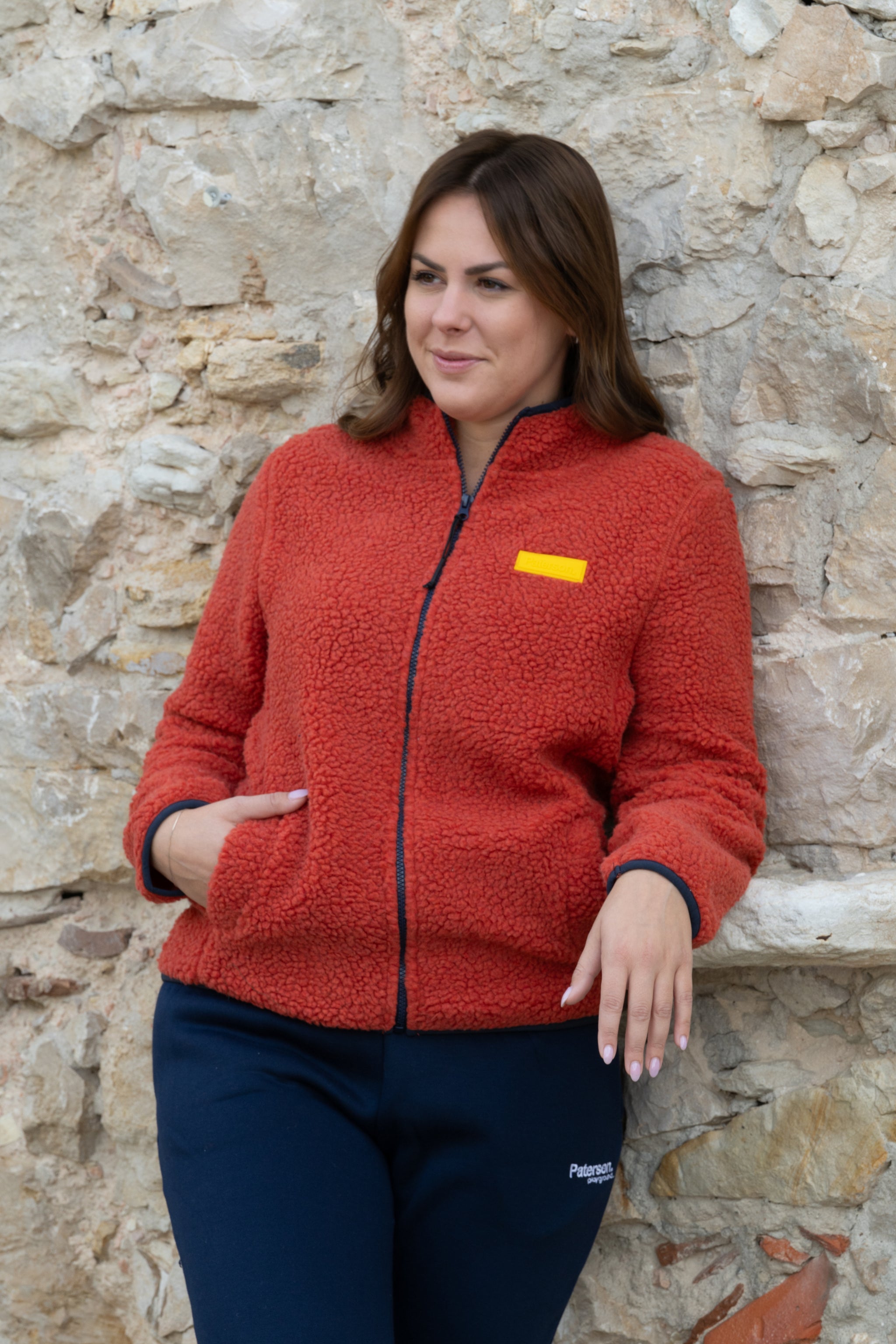 Felpa con zip da donna in tessuto Teddy - PATW10