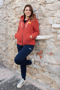 Felpa con zip e cappuccio da donna in tessuto Teddy - PATW11