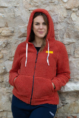 Felpa con zip e cappuccio da donna in tessuto Teddy - PATW11