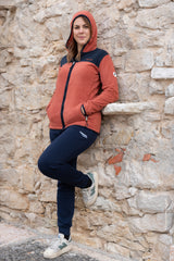 Maglia con cappuccio e zip da donna in tessuto pile - PATW33