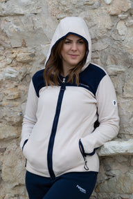 Maglia con cappuccio e zip da donna in tessuto pile - PATW33