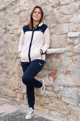 Maglia con cappuccio e zip da donna in tessuto pile - PATW33