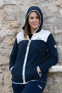 Maglia con cappuccio e zip da donna in tessuto pile - PATW33