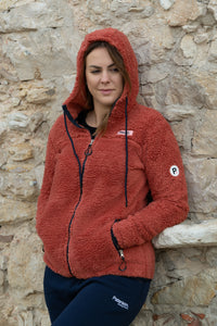 Felpa con zip e cappuccio da donna in tessuto Sherpa - PATW36
